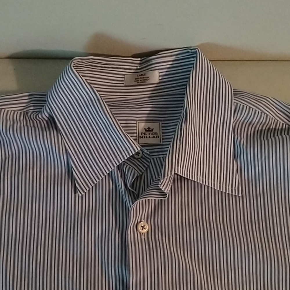 Peter Millar size L 100% cotton striped